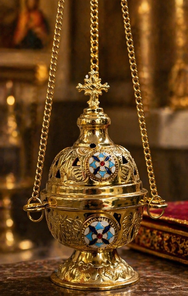brass incense burner (thurible)
