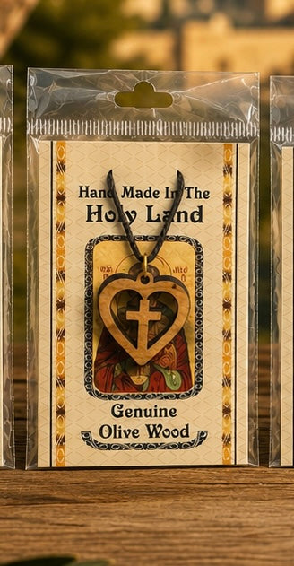 Holy Land Olive Wood Pendant Collection – Handmade in Bethlehem & Jerusalem