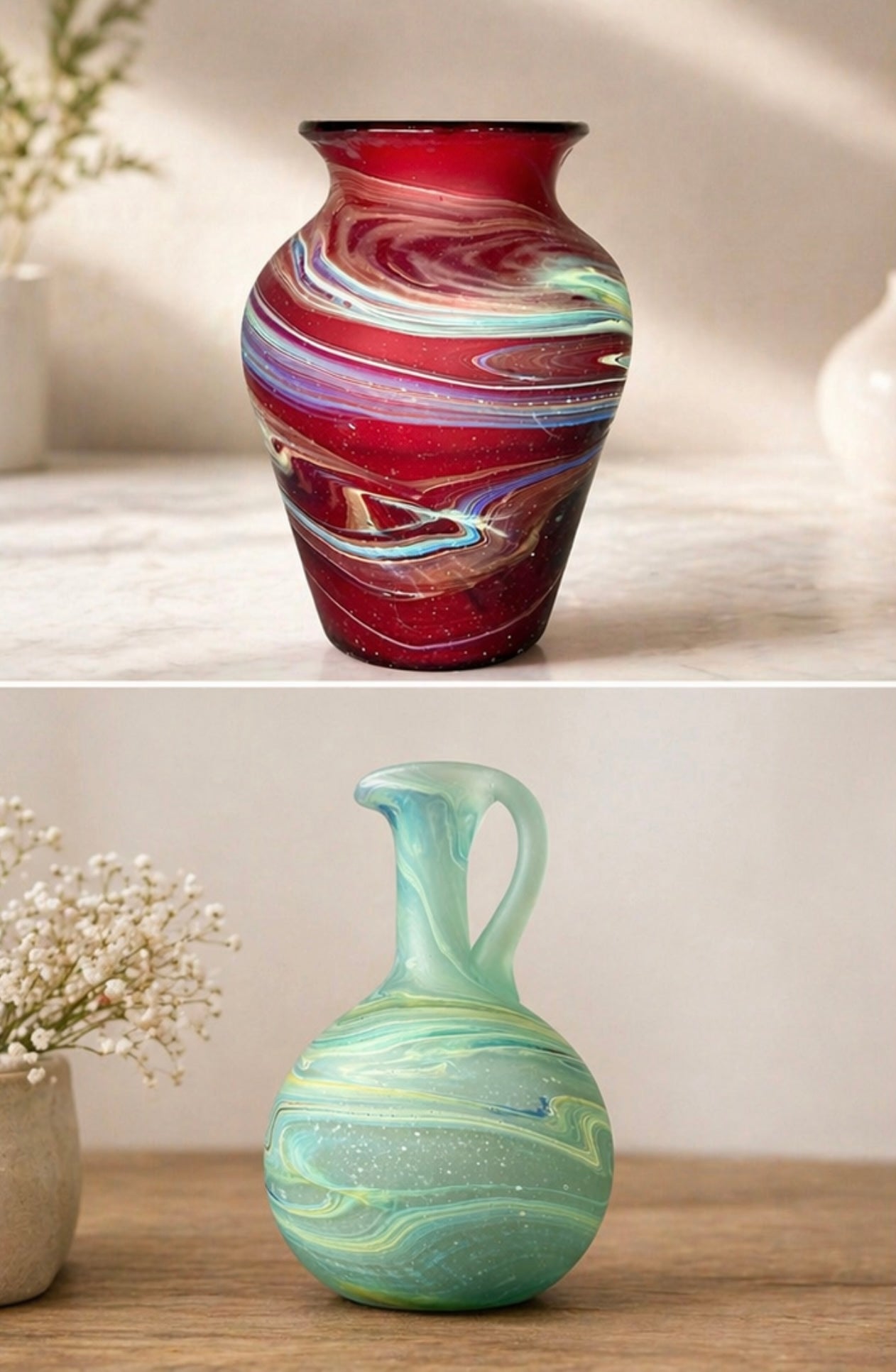 Hebron Handcrafted Glass Jug Vase