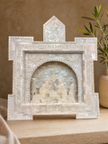 Mother of Pearl Nativity Scene – Handcrafted Holy Family Display