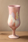 Hebron Glass Handcrafted Goblet – Blush Marble Design