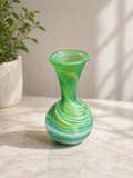 Emerald Swirl Mini Glass Vase