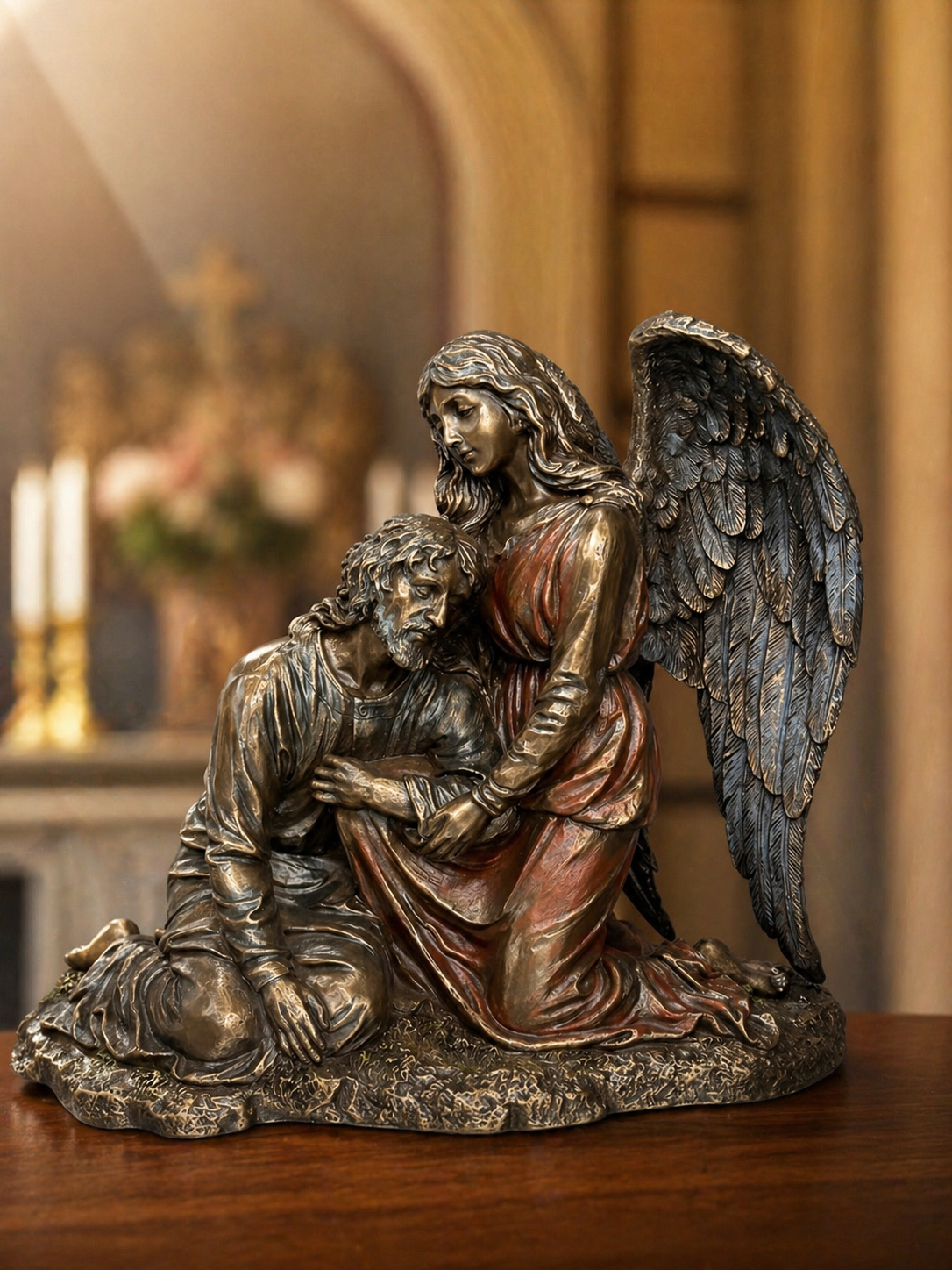 Angel Comforting Jesus in Gethsemane Statue