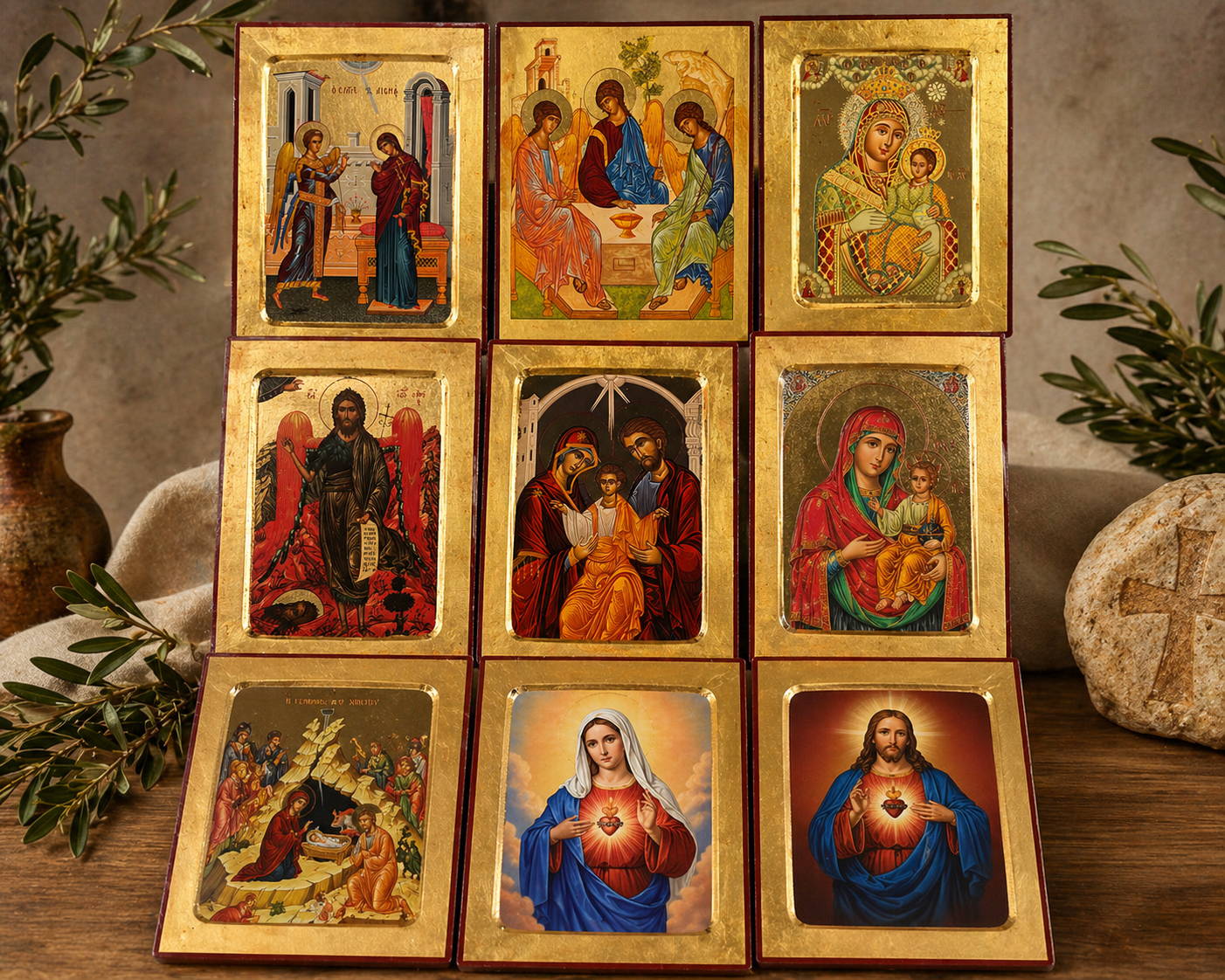 Holy Land Sacred Icon Collection – Handcrafted Byzantine Style