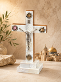 Jerusalem Mother-of-Pearl Crucifix with Holy Land Relics