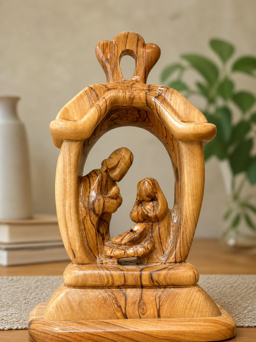 Hand-Carved Olive Wood Nativity Scene