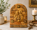 Holy Family Olive Wood Plaque – “God Bless Our Home” Arched Icon