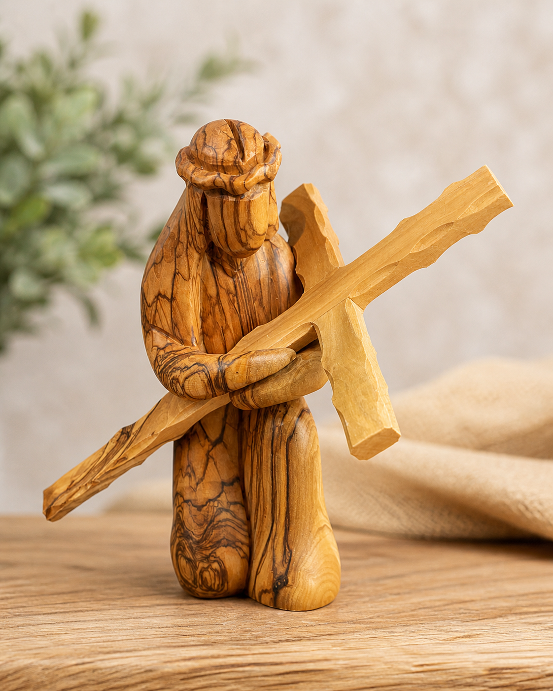 Olive Wood Christ Carrying the Cross