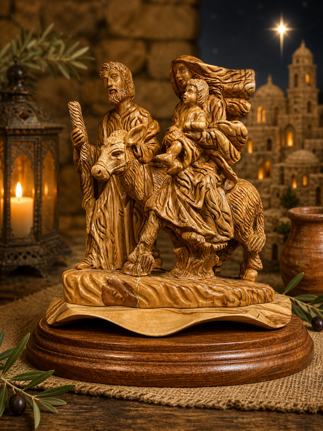 Journey of Faith – The Flight into Egypt in Olive Wood