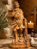 Olive Wood Statue of St. John the Baptist with the Lamb