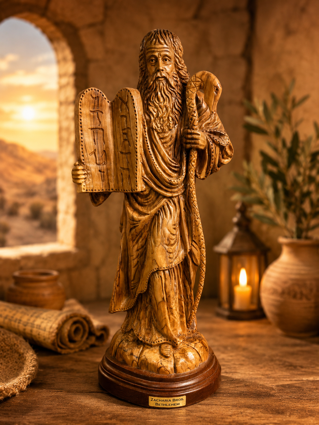 Prophet Moses Olive Wood Statue