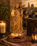 Olive Wood Sacred Heart of Jesus with Cross
