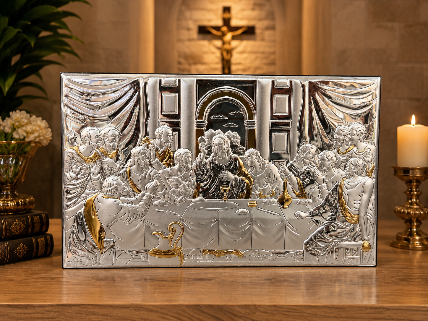 The Last Supper Silver & Gold Decorative Plaque