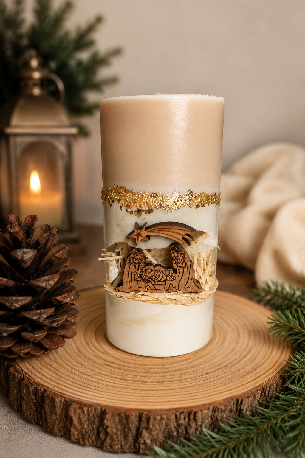 Handmade Nativity Candle