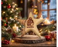 Star of Bethlehem Olive Wood Ornament