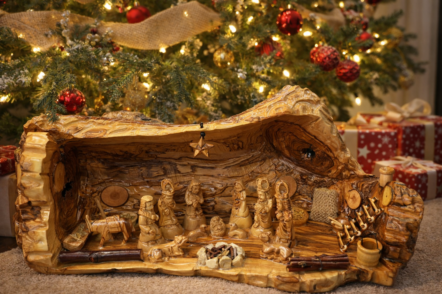Olive Wood Nativity – Handcrafted Masterpiece