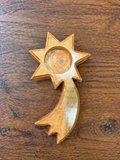Olive Wood Star Candle Holder