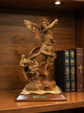 Saint Michael the Archangel – Olive Wood Hand-Carved Victory Statue