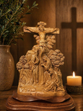 Jesus on the Cross – Hand-Carved Olive Wood Crucifixion Scene