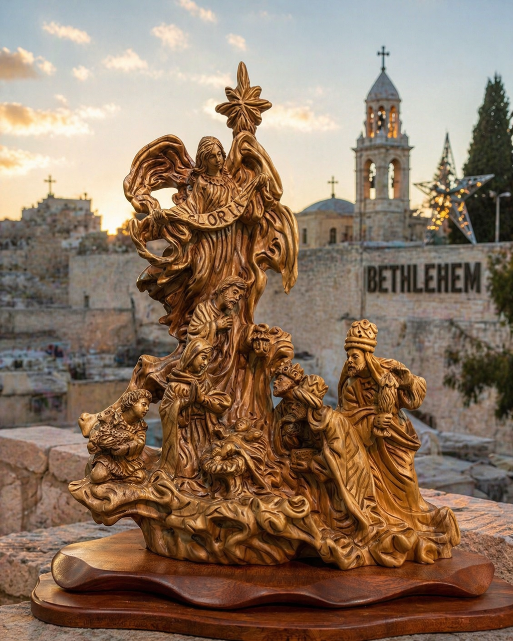 Olive Wood Nativity Scene with the Magi