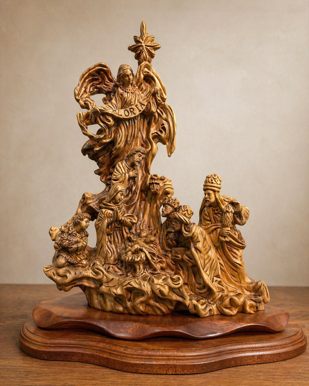 Olive Wood Nativity Scene with the Magi