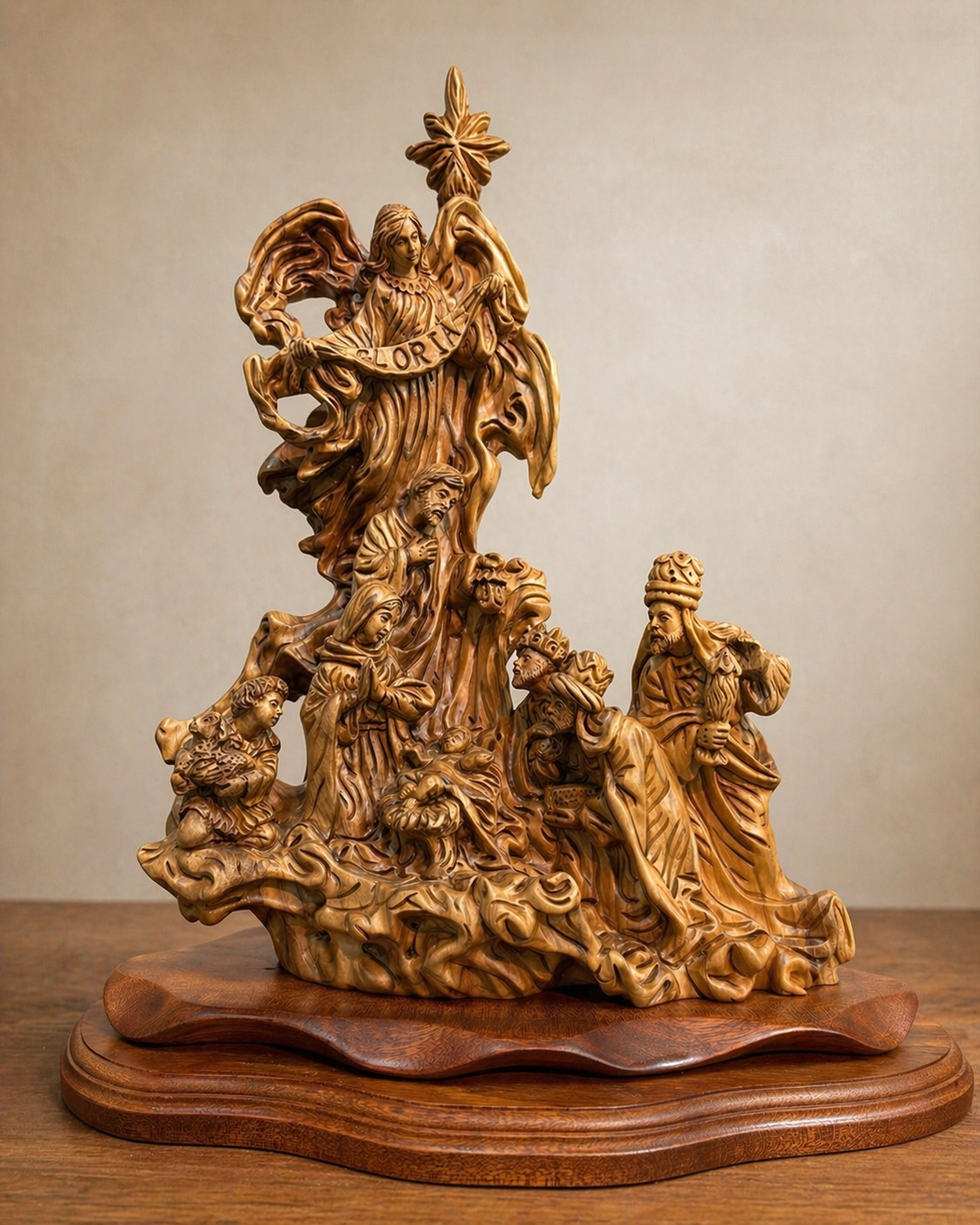 Olive Wood Nativity Scene with the Magi