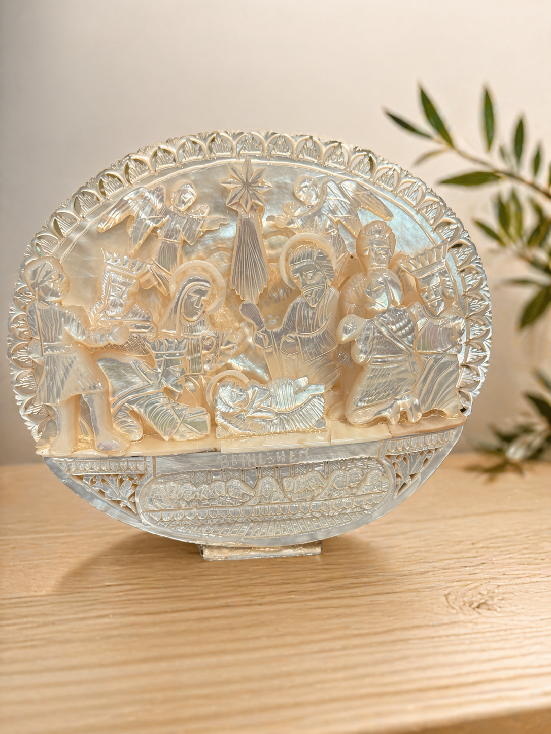 Mother of Pearl Nativity Scene