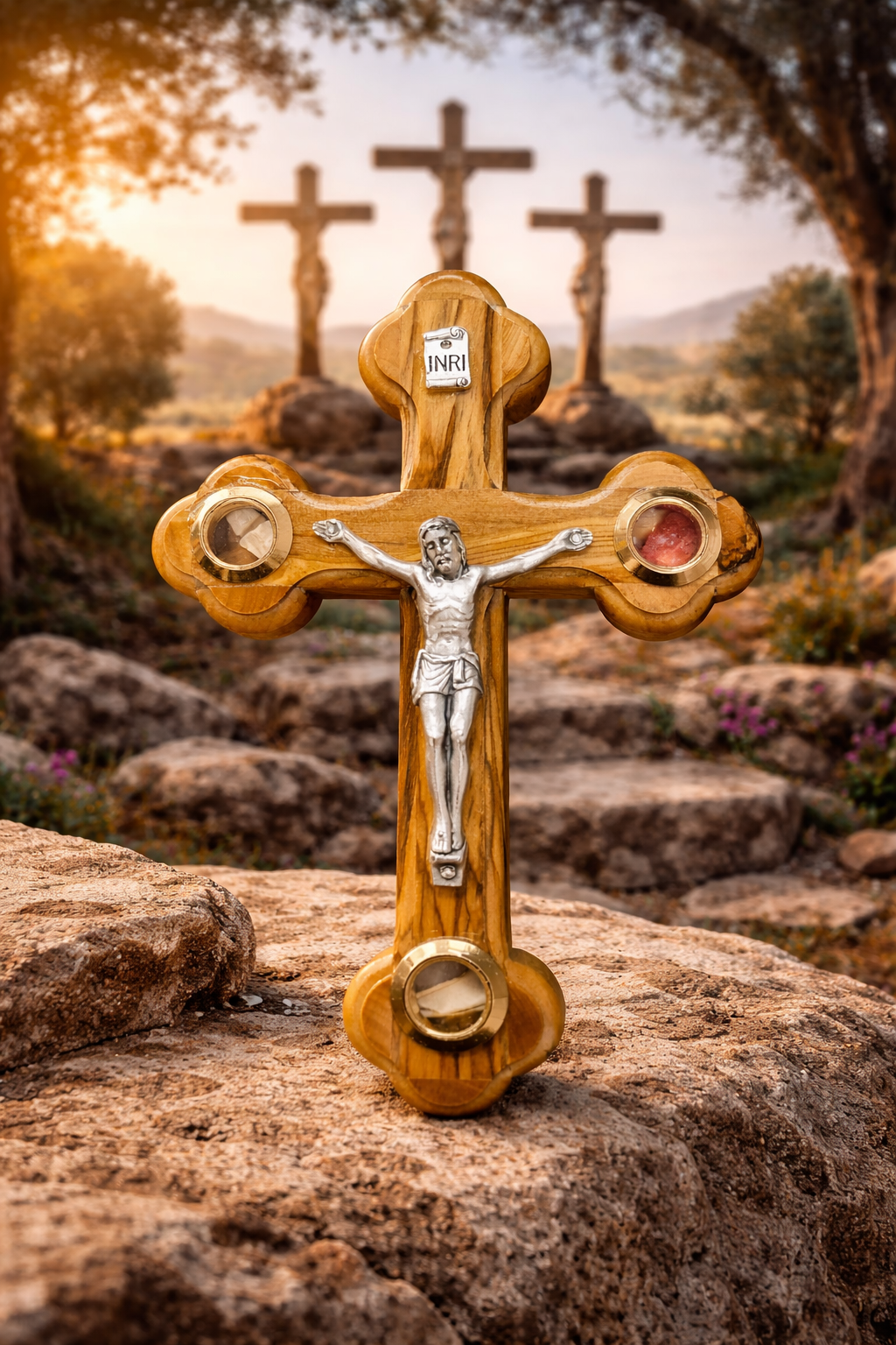 Olive Wood Crucifix – Handcrafted in the Holy Land
