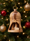 Olive Wood Nativity Christmas Bell