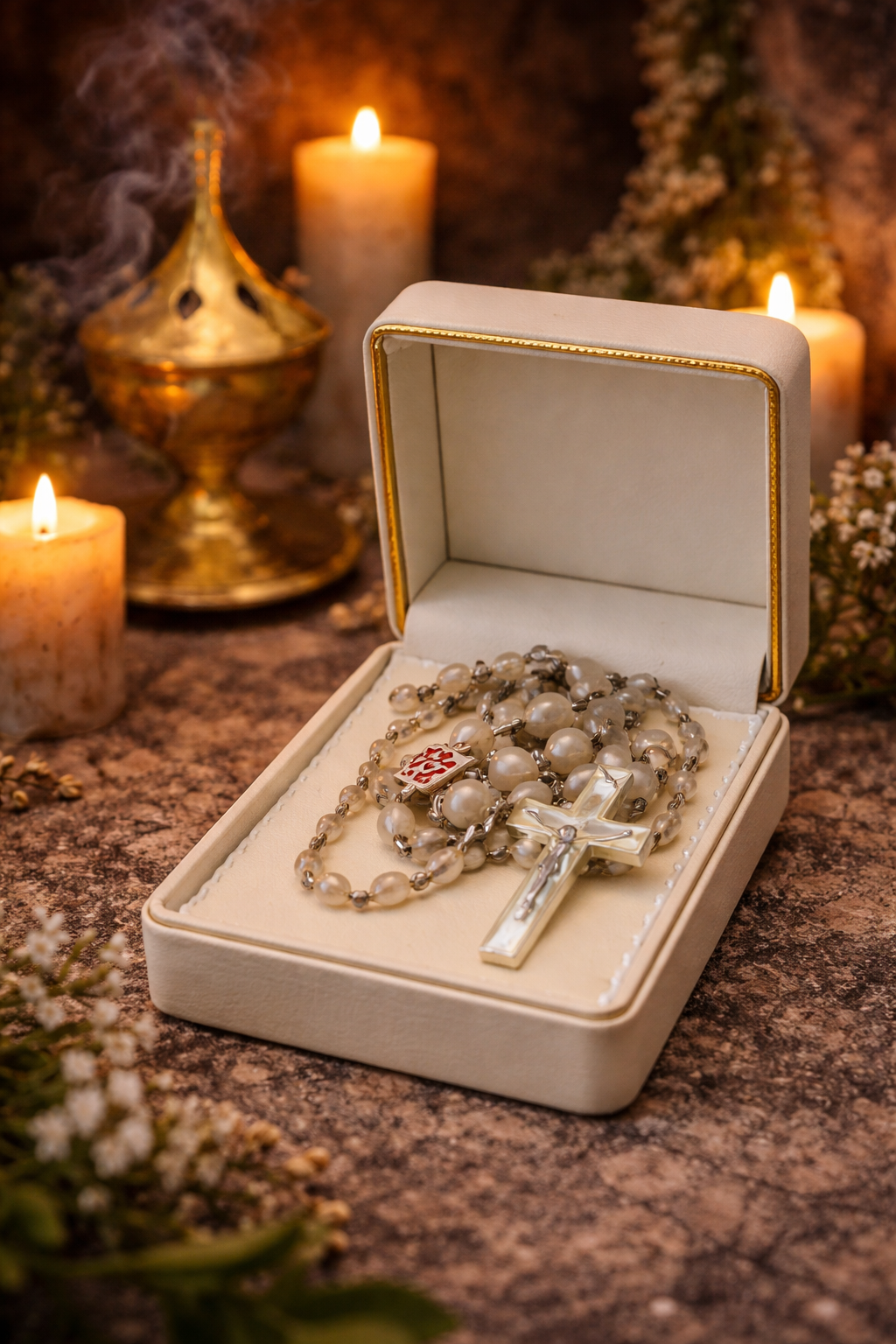 Mother of Pearl Rosary – Handcrafted in Bethlehem